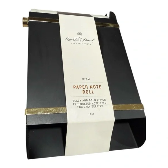 Hearth & Hand Black and Gold Metal Note Roll. NWT - Picture 5 of 16